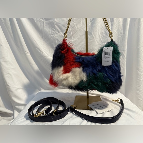 Coach NWT Juliet Shoulder Bag 25 With Multi Shearling Patchwork CW646 - Picture 8 of 16